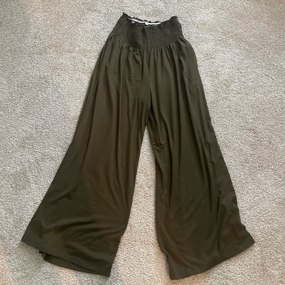 Amazon Pants - Amazon Women's Wide Leg Palazzo Pants - Olive Green